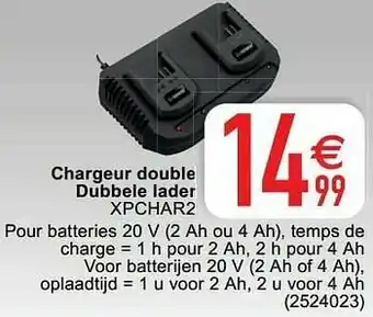 Cora X-performer chargeur double dubbele lader xpchar2 aanbieding