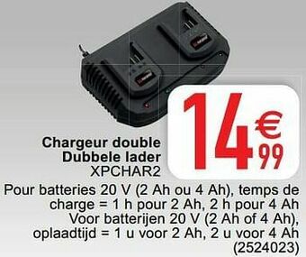 Cora X-performer chargeur double dubbele lader xpchar2 aanbieding