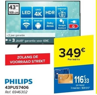 Carrefour Philips 43pus7406 uhd 4k led tv aanbieding