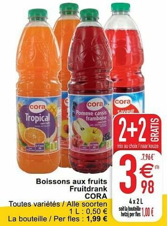 Boissons aux fruits fruitdrank cora