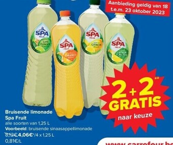 Carrefour Bruisende limonade spa fruit aanbieding