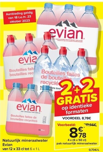 Carrefour Natuurlijk mineraalwater evian aanbieding