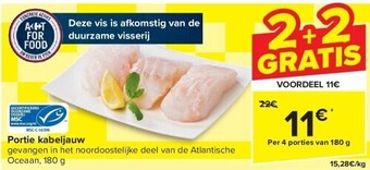 Carrefour Portie kabeljauw aanbieding