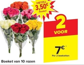 Carrefour Boeket van 10 rozen aanbieding