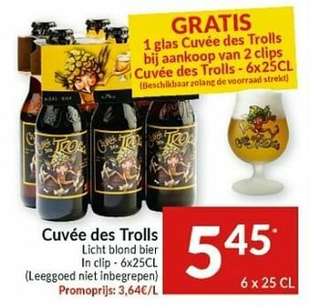 Intermarché Cuvée des trolls licht blond bier aanbieding
