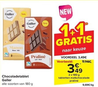 Carrefour Chocoladetablet galler aanbieding