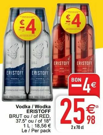 Cora Vodka - wodka eristoff aanbieding