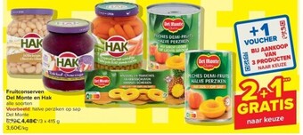 Carrefour Fruitconserven del monte en hak aanbieding