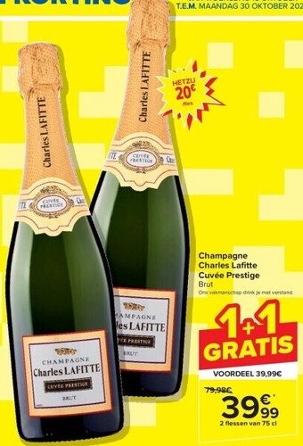 Carrefour Champagne charles lafi tte cuvée prestige aanbieding