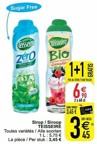 Cora Sirop - siroop teisseire aanbieding