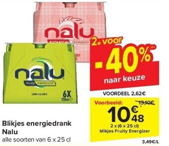 Carrefour Blikjes energiedrank nalu aanbieding