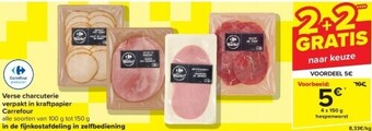 Carrefour Verse charcuterie verpakt in kraftpapier carrefour aanbieding