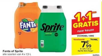 Carrefour Fanta of sprite aanbieding