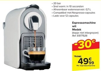 Espressomachine wit medek