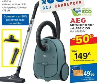 Carrefour Stofzuiger zonder zak ab61c1og aanbieding