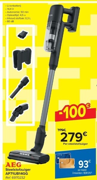Carrefour Steelstofzuiger ap71ub14gg aanbieding