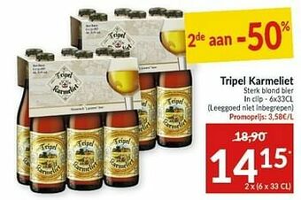 Intermarché Tripel karmeliet sterk blond bier aanbieding