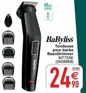 Cora Babyliss tondeuse pour barbe baardtrimmer mt725e aanbieding