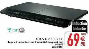 Cora Silver style taque à induction duo - inductiekookplaat duo aanbieding