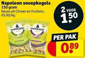 Kruidvat Napoleon snoepkogels aanbieding