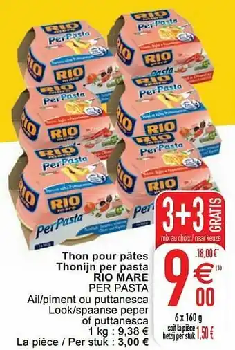 Cora Thon pour pâtes thonijn per pasta rio mare aanbieding