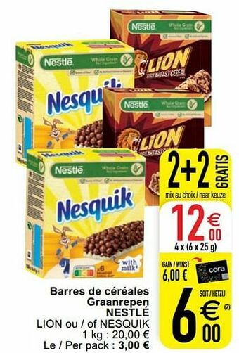 Cora Barres de céréales graanrepen nestlé aanbieding