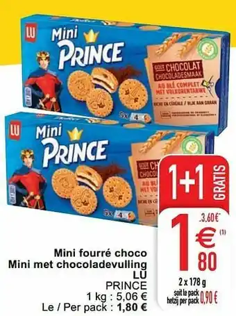 Cora Mini fourré choco mini met chocoladevulling lu aanbieding
