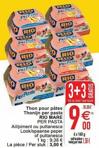 Cora Thon pour pâtes thonijn per pasta rio mare aanbieding