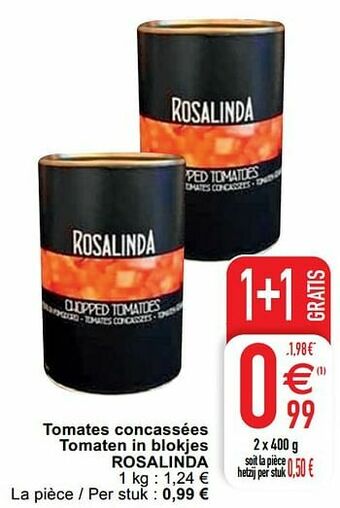 Cora Tomates concassées tomaten in blokjes rosalinda aanbieding