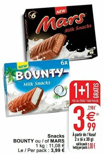 Cora Snacks bounty ou - of mars aanbieding