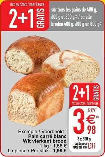 Cora Pain carré blanc wit vierkant brood aanbieding