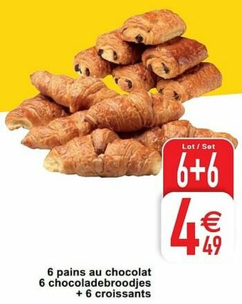 Cora 6 pains au chocolat 6 chocoladebroodjes + 6 croissants aanbieding