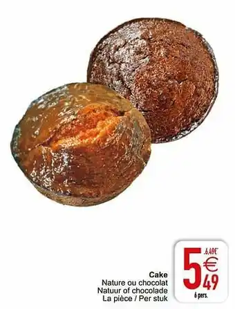 Cora Cake nature ou chocolat natuur of chocolade aanbieding