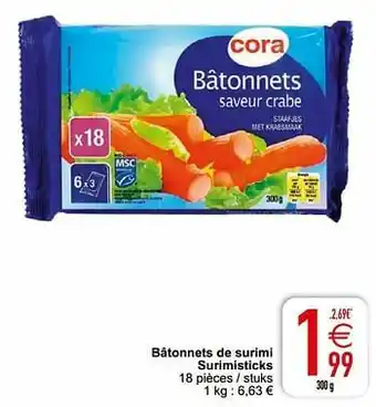 Bâtonnets de surimi surimisticks