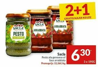 Intermarché Sacla pesto alla genovese of saus arrabbiata aanbieding