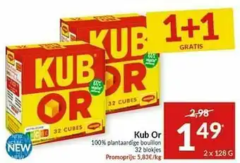 Intermarché Kub or 100% plantaardige bouillon aanbieding