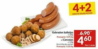 Intermarché Gebraden balletjes of cervela`s aanbieding