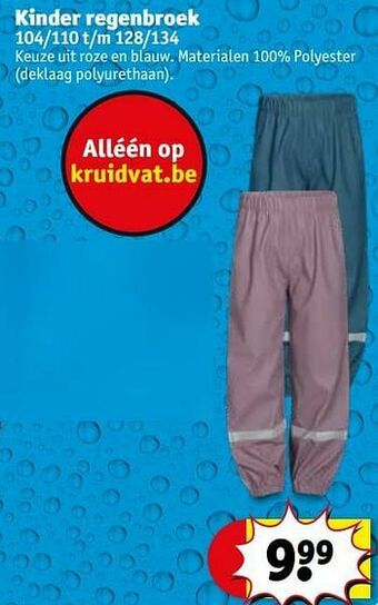 Kruidvat Kinder regenbroek aanbieding