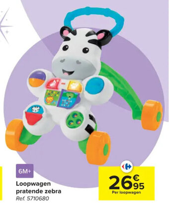Carrefour Loopwagen pratende zebra aanbieding