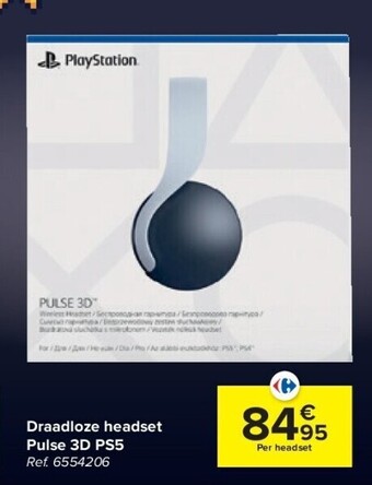 Carrefour Draadloze headset pulse 3d ps5 aanbieding