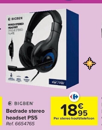 Bedrade stereo headset ps5