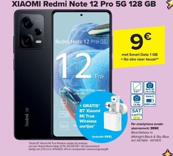 Carrefour Xiaomi redmi note 12 pro 5g 128 gb aanbieding