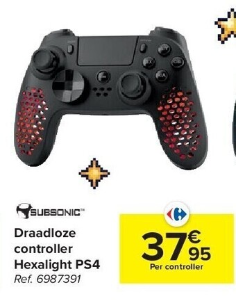 Carrefour Draadloze controller hexalight ps4 aanbieding