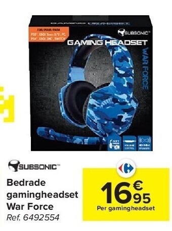 Carrefour Bedrade gamingheadset war force aanbieding