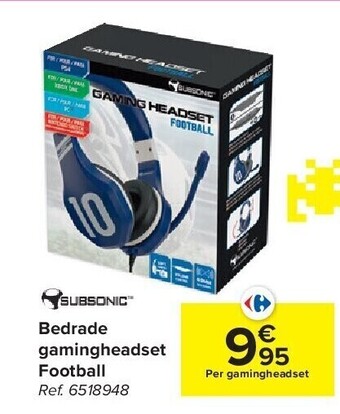Carrefour Bedrade gamingheadset football aanbieding