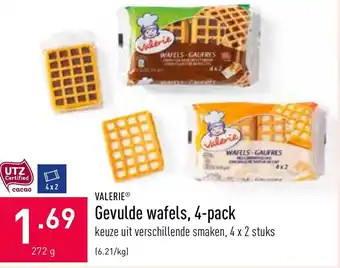 Valerie Gevulde wafels, 4-pack 272g