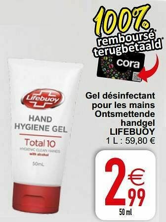 Gel désinfectant pour les mains ontsmettende handgel lifebuoy
