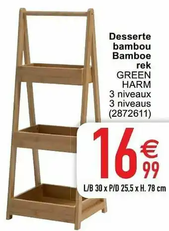 Cora Desserte bambou bamboe rek green harm aanbieding