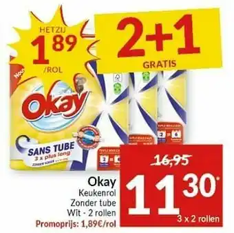 Intermarché Okay keukenrol zonder tube wit aanbieding