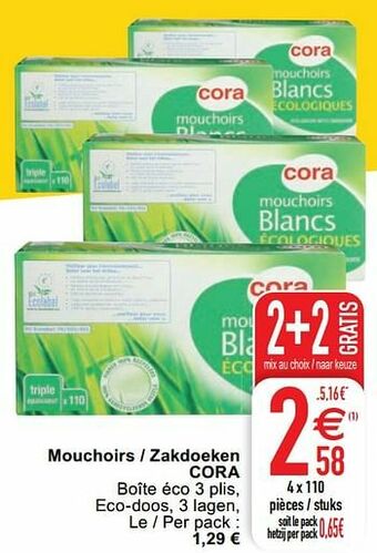 Cora Mouchoirs - zakdoeken cora aanbieding